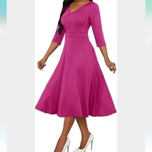 Elegant Pink A-Line Dress